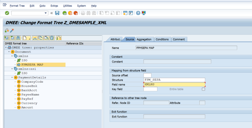 SAP DME XMLNS and XLMNS:XSI Formatting